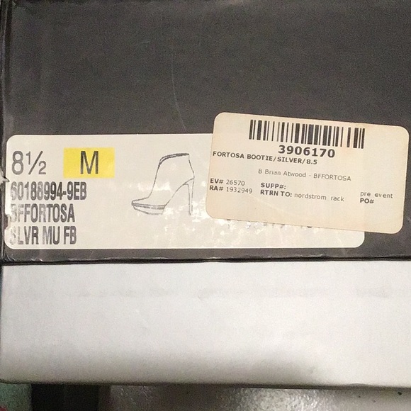 NIB Brian Atwood Fortosa Silver Booties US 8 1/2 - Picture 3 of 3